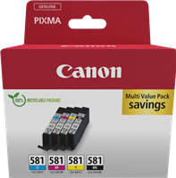 Canon CLI-581 Pack Preto / Cyan / Magenta / Amarelo