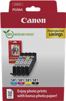 Canon CLI-581 Preto / Cyan / Magenta / Amarelo Value Pack