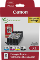 Canon CLI-581 XL Preto / Cyan / Magenta / Amarelo Value Pack