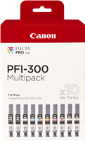 Canon PFI-300 10 Tintentanks Multipack Noir (Matt) / Noir (photo) / Cyan / Magenta / Jaune / Cyan / Magenta / Rouge / Gris / Transparent