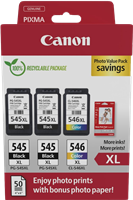 Canon PG-545XL+CL-546XL zwart / meer kleuren / Wit value pack