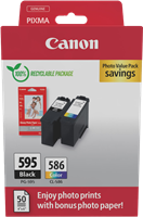 Canon PG-595+CL-586 zwart / meer kleuren / Wit value pack