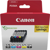 Canon PGI-570+CLI-571 Černá / Černá / tyrkysová / purpurová / žlutý