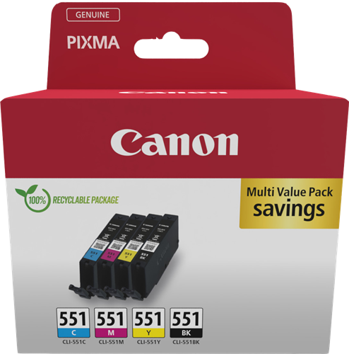 Canon CLI-551 Multipack negro / cian / magenta / amarillo