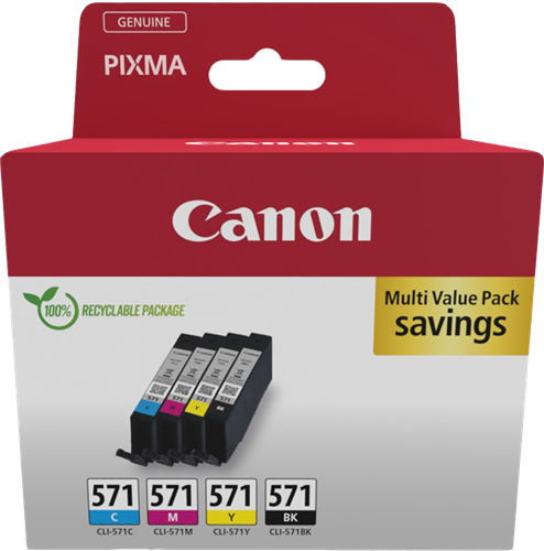 Canon CLI-571 Multipack zwart / cyan / magenta / geel