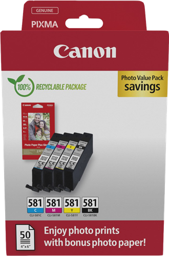 Canon CLI-581 black / cyan / magenta / yellow value pack