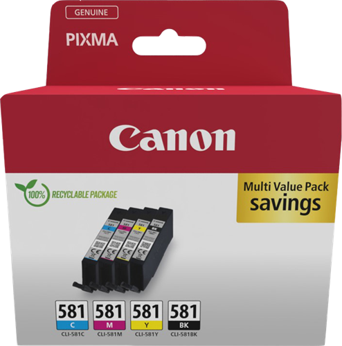 Canon CLI-581 Pack Preto / Cyan / Magenta / Amarelo