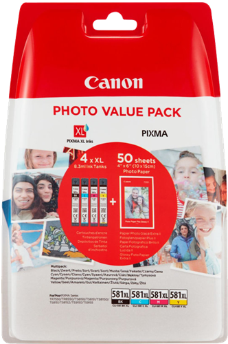 Canon CLI-581 XL Photo czarny / cyan / magenta / żółty value pack