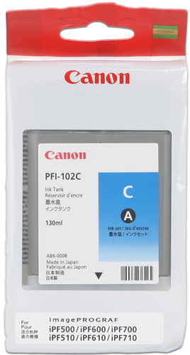Canon PFI-102c Cyan Cartucho de tinta