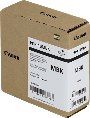 Canon PFI-110mbk black ink cartridge