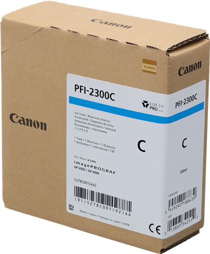 Canon PFI-2300c Cyan Cartucho de tinta