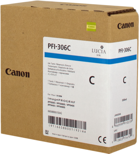 Canon PFI-306c Cyan Cartucho de tinta