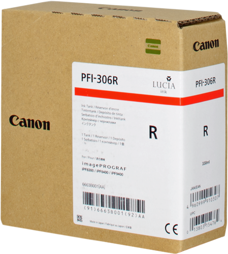 Canon PFI-306r Rood inktpatroon