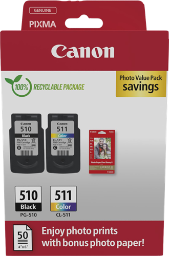 Canon PG-510+CL-511 Preto / várias cores / Branco Value Pack