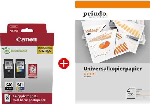 Canon PG-540+CL-541 MCVP Preto / várias cores / Branco / Branco Value Pack