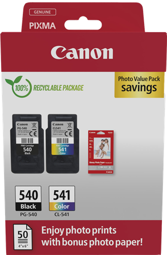Canon PG-540+CL-541 nero / differenti colori / Bianco Value Pack