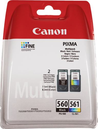 Canon PG-560+CL-561 Multipack Noir(e) / Plusieurs couleurs