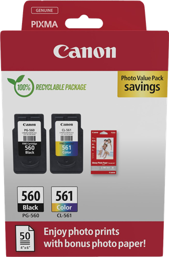 Canon PG-560+CL-561 Preto / várias cores / Branco Value Pack