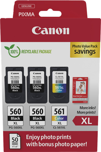 Canon PG-560XL+CL-561XL negro / varios colores / Blanco Value Pack