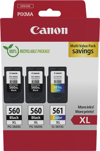 Canon PG-560XL+CL-561XL Pack Preto / várias cores