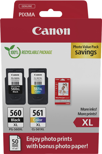 Canon PG-560XL+CL-561XL Preto / várias cores Value Pack