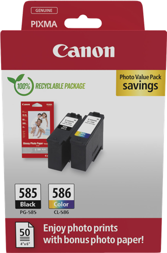 Canon PG-585+CL586 Preto / Cyan / Magenta / Amarelo Value Pack
