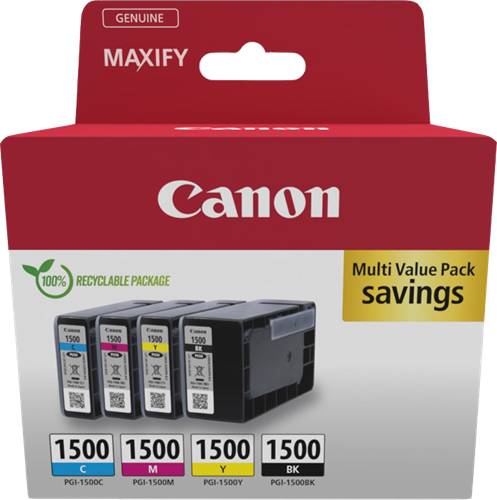 Canon PGI-1500 Multipack zwart / cyan / magenta / geel
