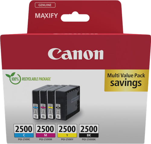Canon PGI-2500 Pack Preto / Cyan / Magenta / Amarelo