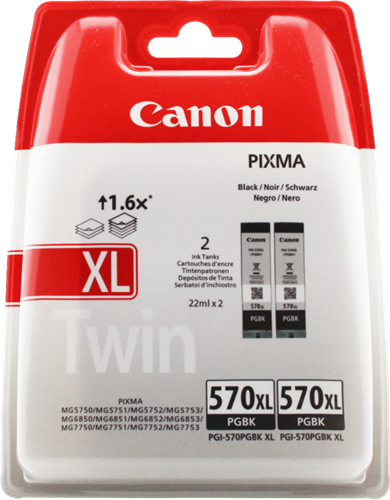 Canon PIXMA TS5055 PGI-570pgbk XL Twin