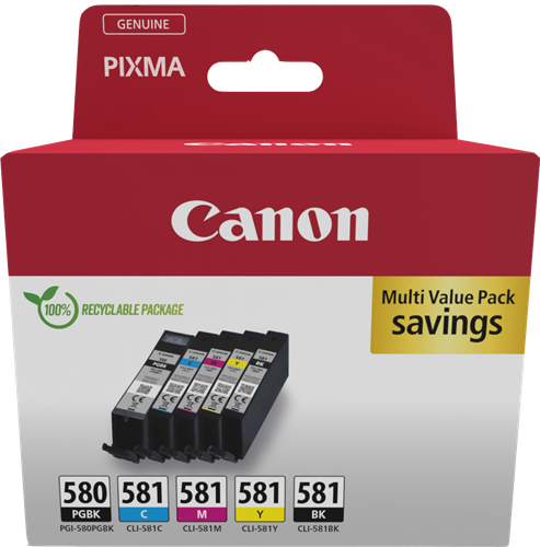 Canon PGI-580+CLI-581 Multipack negro / negro / cian / magenta / amarillo