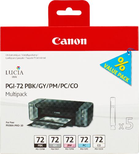 Canon PGI-72 Pack Preto / Magenta / Cyan / Gris / Transparente