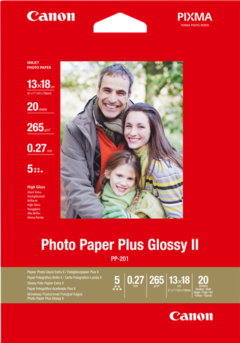 Canon Photo Paper Plus Glossy2 13x18cm Weiss