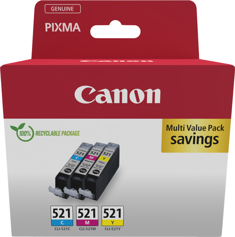 Canon CLI-521 Multipack Cyan / Magenta (2934B015) / Gelb