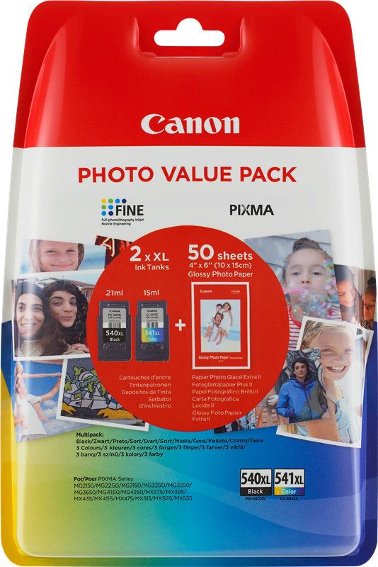 Canon PIXMA MX375 PG-540XL CL-541XL Photo Value Pack