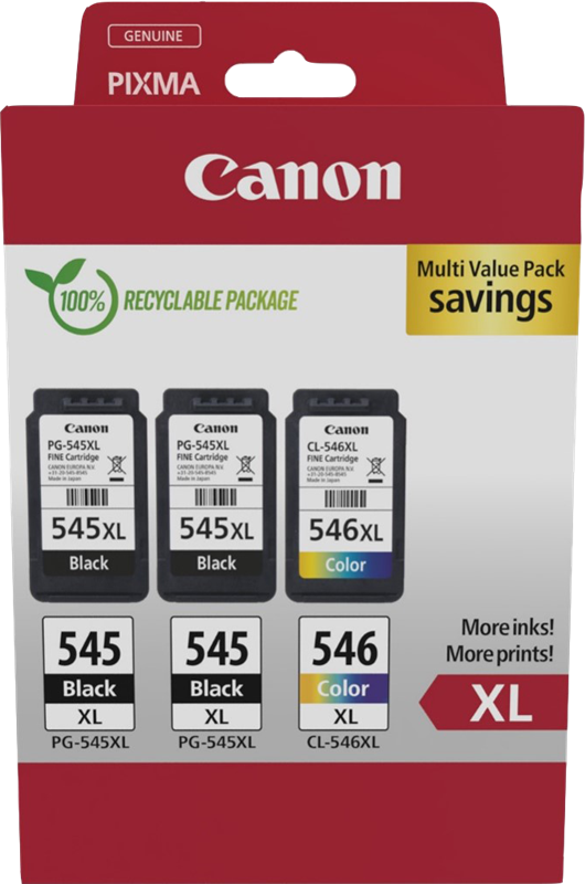 Canon PG-545XL + CL-546XL Noir(e) / Plusieurs couleurs Value Pack