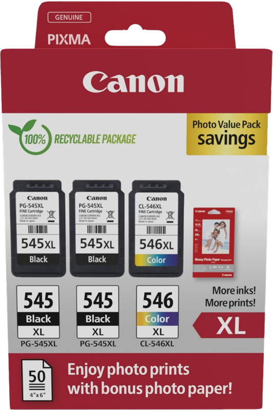 pack de cartouches canon pg-545 noir xl et cl-546 couleurs - Cartouche  d'encre - Achat & prix