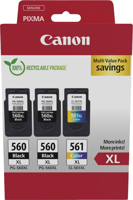 Canon PG-560XL/CL-561XL - pack de 2 - noir, cyan, magenta, jaune