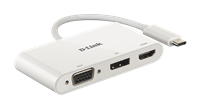 D-Link Adaptador de vídeo DUB-V310 USB-C de 3 puertos Blanco