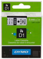 DYMO Fita rotuladora Preto sobre branco