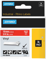 DYMO taśma białe na czerwonym