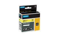 DYMO tape black on yellow