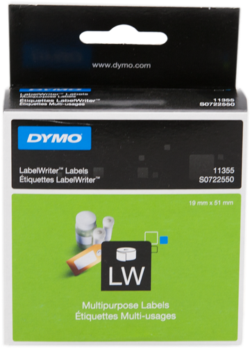 DYMO 11355 Etiquetas universales 19x51mm Blanco