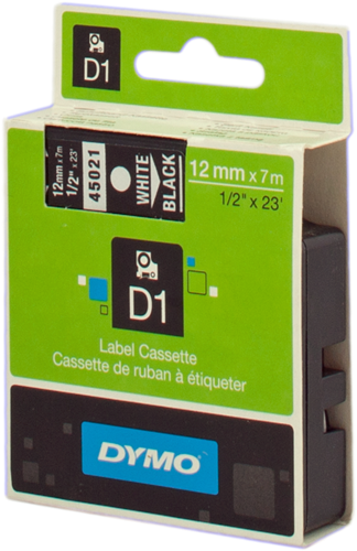 DYMO Fita rotuladora Branco sobre preto