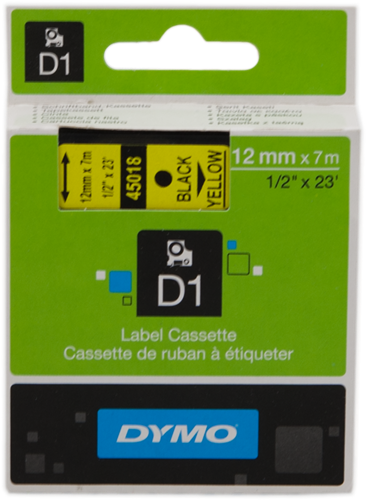 DYMO Fita rotuladora Preto sobre amarelo
