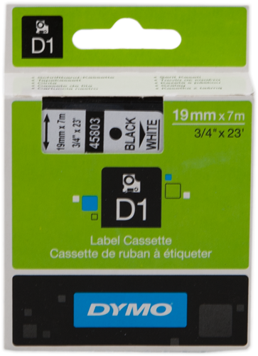 DYMO Fita rotuladora Preto sobre branco