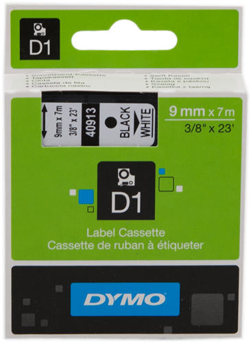 DYMO Fita rotuladora Preto sobre branco