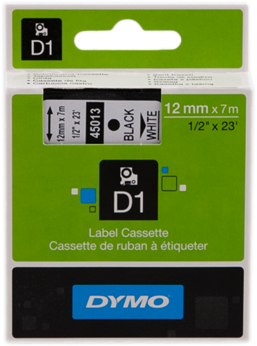 DYMO Fita rotuladora Preto sobre branco