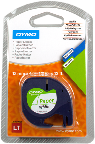 DYMO Fita rotuladora Preto sobre branco