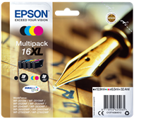 Epson 16 XL Černá / tyrkysová / purpurová / žlutý