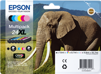 Epson 24 XL Pack Preto / Cyan / Magenta / Amarelo / Cyan (claro) / Magenta (claro)